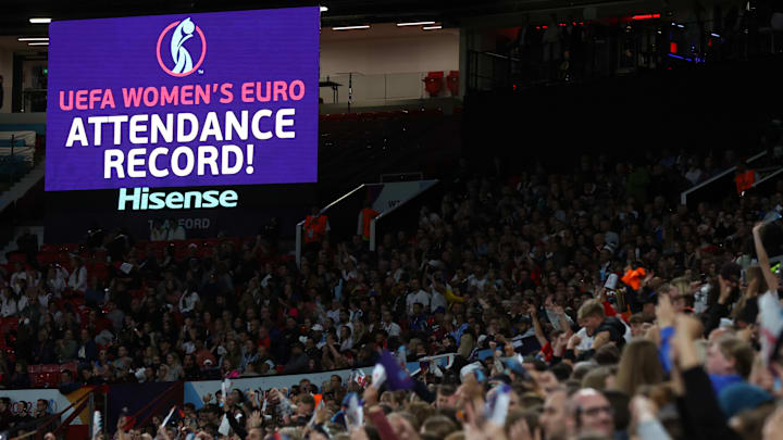 Bei der letzten EM 2022 fiel der Rekord für die meisten Zuschauer bei einem Spiel - dieser Rekord wird vom Turnier in der Schweiz nicht geknackt werden Bei der letzten EM 2022 fiel der Rekord für die meisten Zuschauer bei einem Spiel - dieser Rekord wird vom Turnier in der Schweiz nicht geknackt werden