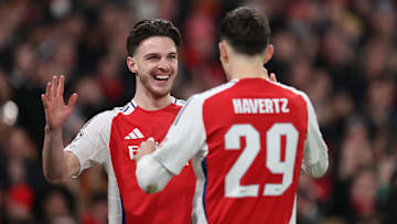 Declan Rice (left) and Kai Havertz were both back in training this week