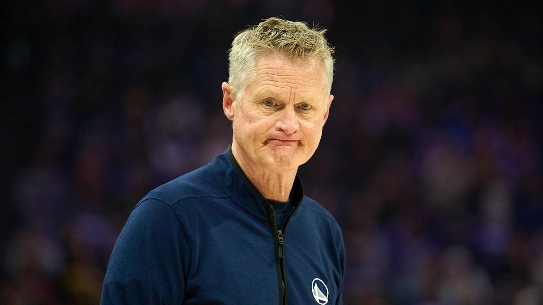 Apr 10, 2026; Sacramento, California, USA; Golden State Warriors head coach Steve Kerr looks on against the Sacramento Kings during the first quarter at Golden 1 Center. Mandatory Credit: Robert Edwards-Imagn Images Apr 10, 2026; Sacramento, California, USA; Golden State Warriors head coach Steve Kerr looks on against the Sacramento Kings during the first quarter at Golden 1 Center. Mandatory Credit: Robert Edwards-Imagn Images
