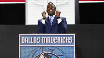May 12, 2025; Chicago, Illinois, US; Rolando Blackman of the Dallas Mavericks reacts after winning the the first pick during the 2025 NBA Draft Lottery at McCormick Place. Mandatory Credit: David Banks-Imagn Images