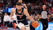 Nov 14, 2025; Inglewood, California, USA;  Arizona Wildcats guard Anthony Dell'Orso (3) dribbles the ball during the first half of the Hall of Fame Series game against the UCLA Bruins at Intuit Dome. Mandatory Credit: Kiyoshi Mio-Imagn Images