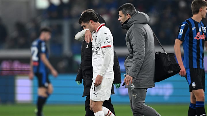Christian Pulisic was forced off with an injury in the first half of AC Milan vs. Atalanta.