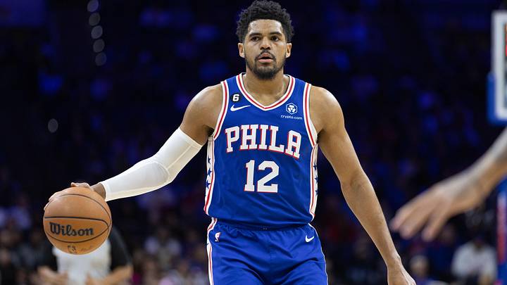 Jan 10, 2023; Philadelphia, Pennsylvania, USA; Philadelphia 76ers forward Tobias Harris (12): Bill Streicher-USA TODAY Sports