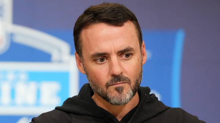 Baltimore Ravens coach Jesse Minter speaks at the NFL Scouting Combine.