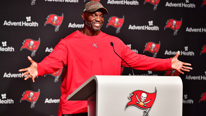 Tampa Bay Buccaneers head coach Todd Bowles had a hilarious reaction at the podium as he took questions ahead of Week 1.