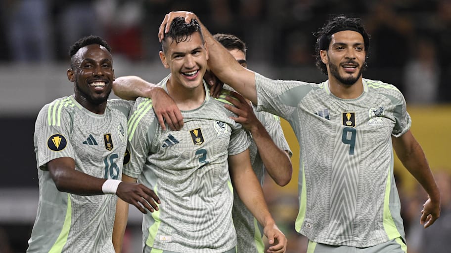 César Montes (middle) scored a brace to lead Mexico over Suriname in the Gold Cup. | Jerome Miron-Imagn Images
