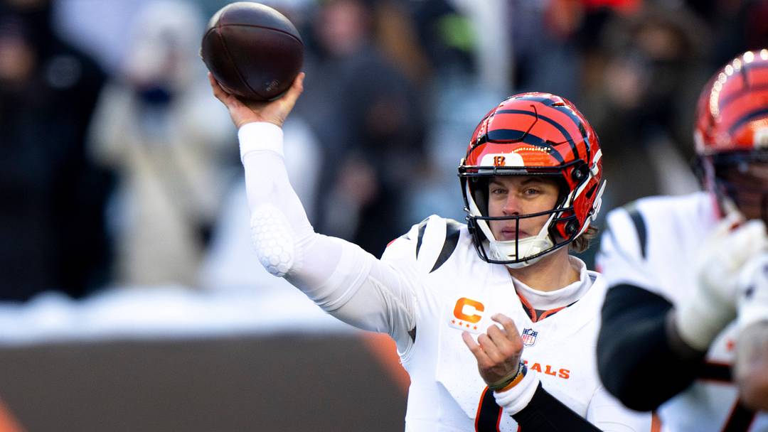 Cincinnati Bengals quarterback Joe Burrow (9) throws a pass in the third quarter of the NFL football game between Baltimore Ravens and Cincinnati Bengals at Paycor Stadium in Cincinnati on Dec. 14, 2025. Cincinnati Bengals quarterback Joe Burrow (9) throws a pass in the third quarter of the NFL football game between Baltimore Ravens and Cincinnati Bengals at Paycor Stadium in Cincinnati on Dec. 14, 2025.