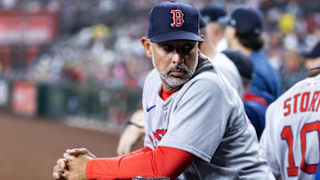 Boston Red Sox manager Alex Cora against the Arizona Diamondbacks at Chase Field.