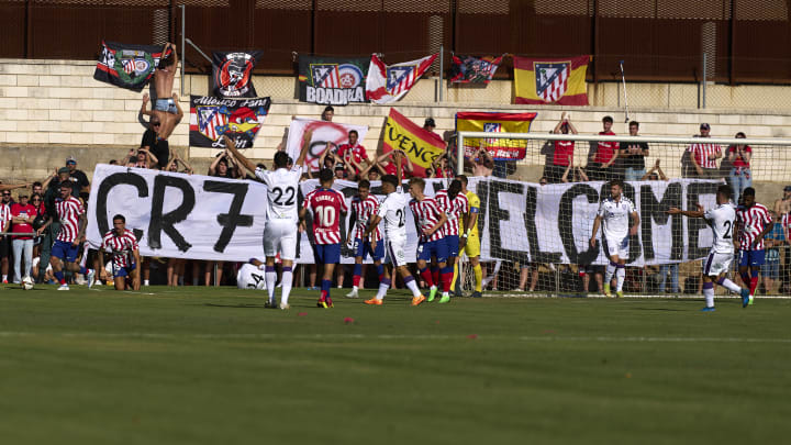 Atletico fans unveiled a 'CR7 NOT WELCOME' banner