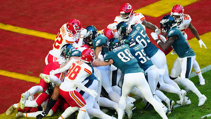 The Chiefs would be favored against the Eagles in a hypothetical rematch of Super Bowl 57.