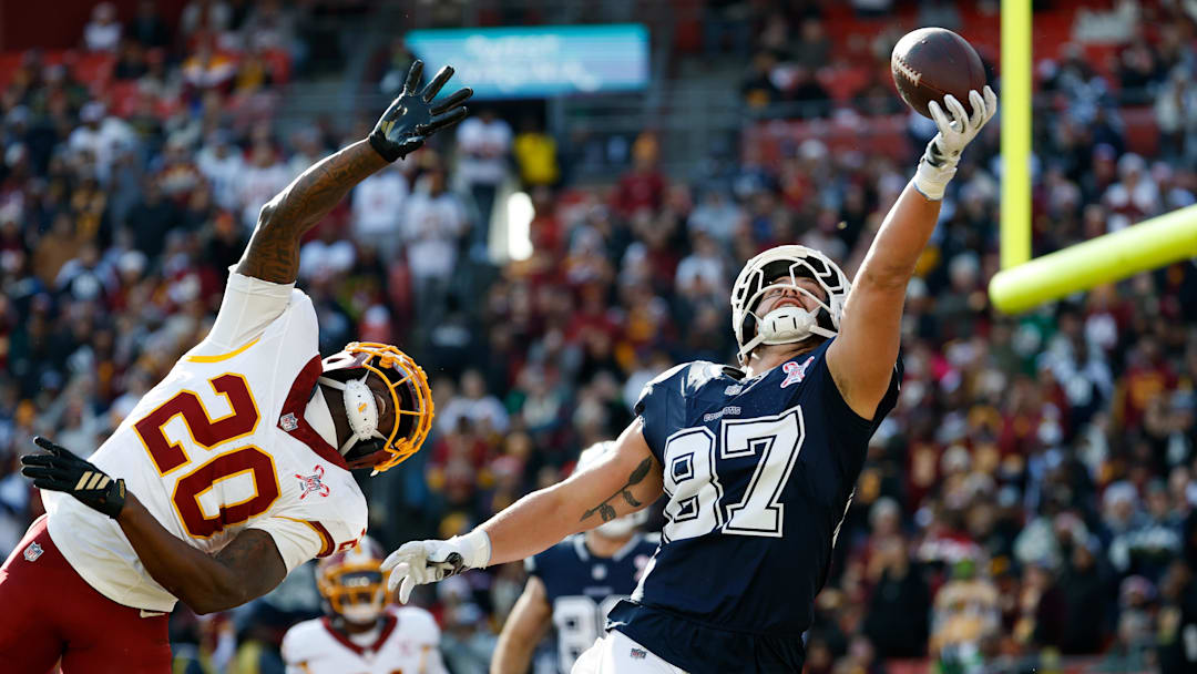 Dallas Cowboys tight end Jake Ferguson. Dallas Cowboys tight end Jake Ferguson.