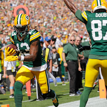 Former Virginia wide receiver Dontayvion Wicks scored his first touchdown of the 2024 NFL season for the Green Bay Packers on Sunday.