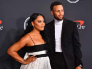 Golden State Warriors player Stephen Curry and wife Ayesha Curry arrive at the Red Carpet for the 2022 ESPY at Dolby Theater.