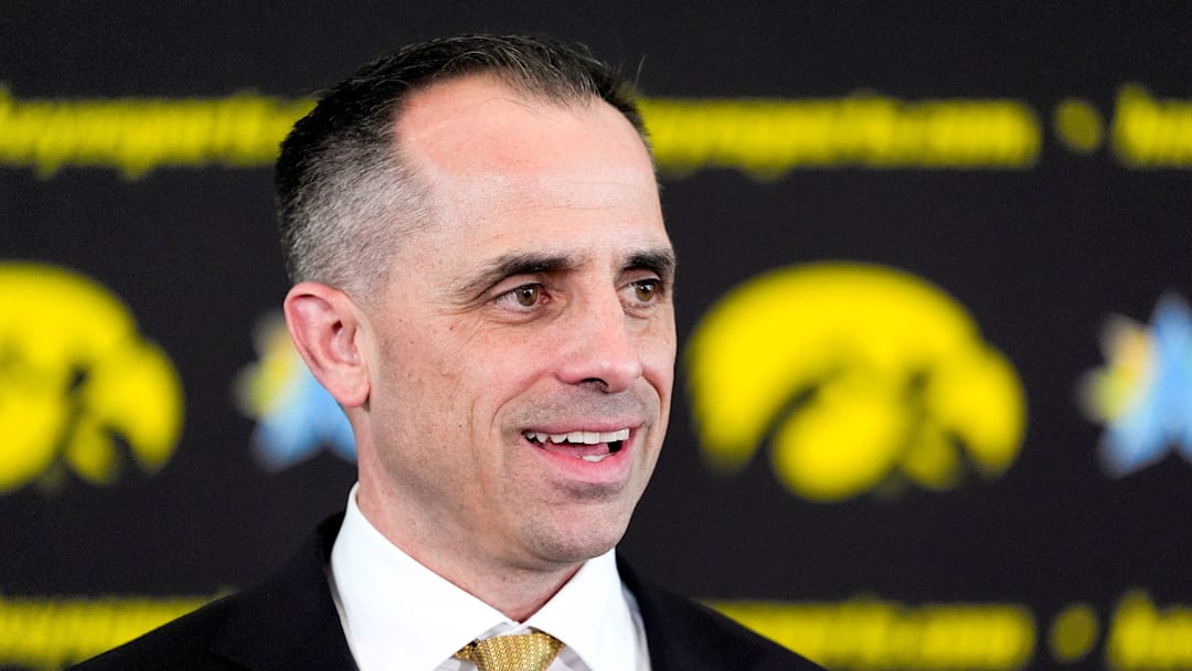 Iowa head men's basketball coach Ben McCollum is pictured at his introductory press conference Tuesday, March 25, 2025 at Carver-Hawkeye Arena in Iowa City, Iowa. Iowa head men's basketball coach Ben McCollum is pictured at his introductory press conference Tuesday, March 25, 2025 at Carver-Hawkeye Arena in Iowa City, Iowa.