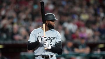 Jun 15, 2024; Phoenix, Arizona, USA; Chicago White Sox outfielder Luis Robert Jr. (88) bats against the Arizona Diamondbacks during the first inning at Chase Field. Mandatory Credit: Joe Camporeale-USA TODAY Sports