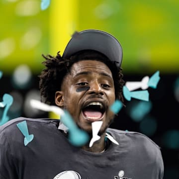 C.J. Gardner-Johnson suffered an apparent injury Thursday.