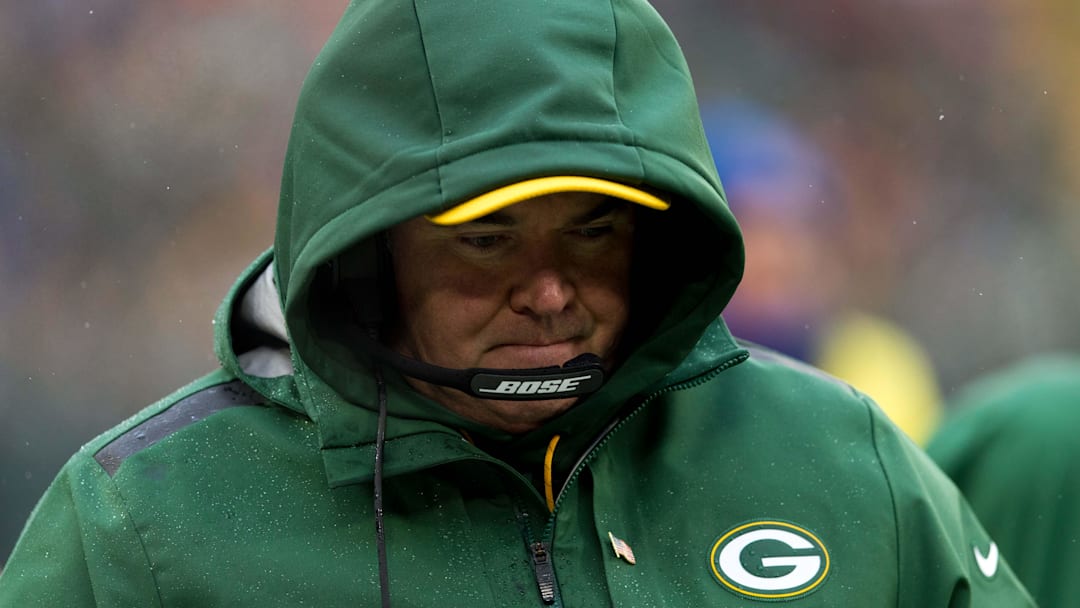 Dec 2, 2018; Green Bay, WI, USA; Former Green Bay Packers head coach Mike McCarthy during the game against the Arizona Cardinals at Lambeau Field. Dec 2, 2018; Green Bay, WI, USA; Former Green Bay Packers head coach Mike McCarthy during the game against the Arizona Cardinals at Lambeau Field.