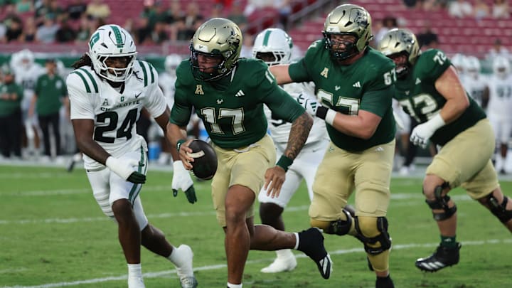 Quarterback Byrum Brown accounted for five touchdowns last week against Charlotte. Can he give a repeat performance at North Texas?