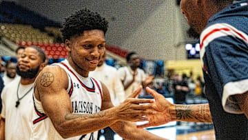 Jackson State guard Daeshun Ruffin (24) completes a pregame handshake before an exhibition men’s college basketball game between Jackson State and Southern Miss at Lee E. Williams Athletics and Assembly Center in Jackson, Miss., on Monday, Oct. 27, 2025. Southern Miss defeated Jackson State 81-71.