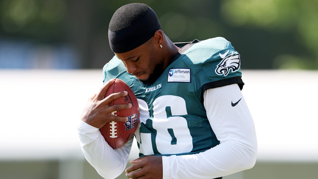 Former Penn State football and current Philadelphia Eagles running back Saquon Barkley