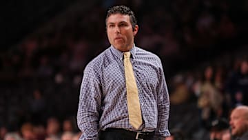 Former Georgia Tech Yellow Jackets head coach Josh Pastner on the sideline against the Virginia Tech Hokies in the first half at McCamish Pavilion. 