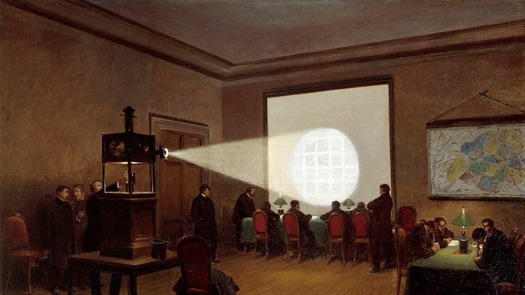 Projection of encoded telegraphic messages, 1870 - by Jules Did