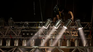 Setting stage lighting on tour
