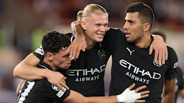 Erling Haaland a porté Man City avec un doublé.