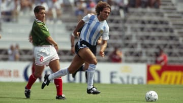 In its first-ever Copa América appearance, Mexico reached the final before losing to Gabriel Batistuta (right) and Argentina.