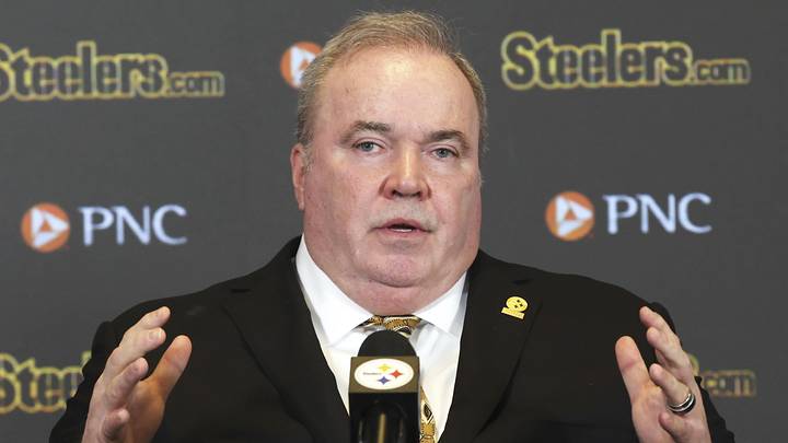 Jan 27, 2026; Pittsburgh, PA, USA;  Pittsburgh Steelers head coach Mike McCarthy speaks at a press conference introducing him as the next head coach of the Steelers at PNC Champions Club at Acrisure Stadium.. Mandatory Credit: Charles LeClaire-Imagn Images