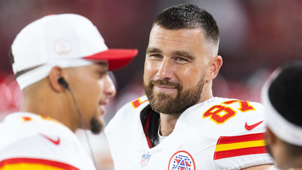 Kansas City Chiefs quarterback Patrick Mahomes and tight end Travis Kelce