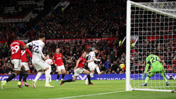 Rodrigo Bentancur (centre) equalised for Tottenham after the break