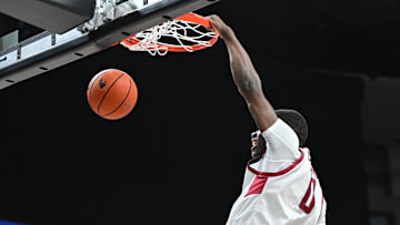 Nov 21, 2024; Spokane, Washington, USA; Duke basketball transfer Cedric Coward (0) dunks the ball against the Eastern Washington Eagles in the second half at Spokane Veterans Memorial Arena. 