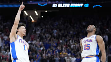 Florida Gators guard Walter Clayton Jr. (1) and guard Alijah Martin (15)