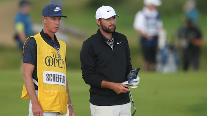 Scottie Scheffler's regular caddie Ted Scott had to return home Saturday night and is not on the bag for the final round at the FedEx Cup playoff opener.