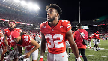 Sept. 7, 2024; Columbus, Ohio, USA;
Ohio State Buckeyes running back TreVeyon Henderson (32) leaves the field following an NCAA Division I football game against Western Michigan on Saturday at Ohio Stadium.