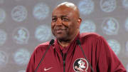 Oct 25, 2023; Charlotte, NC, USA;  Florida State Seminoles head coach Leonard Hamilton speaks to the media during the ACC Tipoff at Hilton Charlotte Uptown. Mandatory Credit: Jim Dedmon-USA TODAY Sports