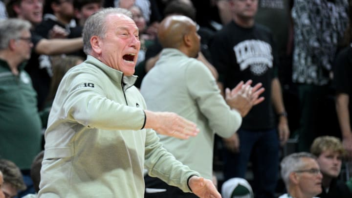 Tom Izzo had to tell a former player to leave the stands during Michigan State’s game against USC. Tom Izzo had to tell a former player to leave the stands during Michigan State’s game against USC.