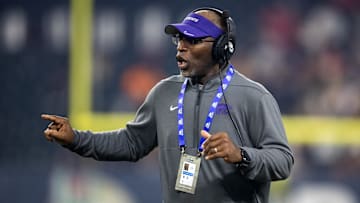Dec 26, 2024; Phoenix, AZ, USA; Kansas State Wildcats cornerbacks coach Van Malone against the Rutgers Scarlet Knights during the Rate Bowl at Chase Field. Mandatory Credit: Mark J. Rebilas-Imagn Images