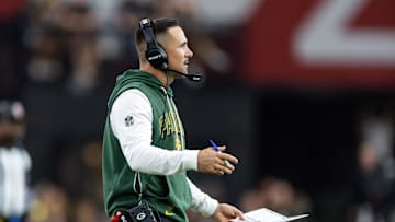 Oct 19, 2025; Glendale, Arizona, USA; Green Bay Packers head coach Matt LaFleur against the Arizona Cardinals at State Farm Stadium. Mandatory Credit: Mark J. Rebilas-Imagn Images