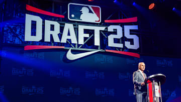MLB Commissioner Rob Manfred presents the 2025 MLB Draft.