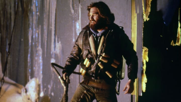 Kurt Russell on the set of The Thing