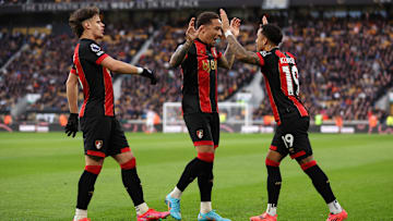 AFC Bournemouth players celebrate against Wolves last time out