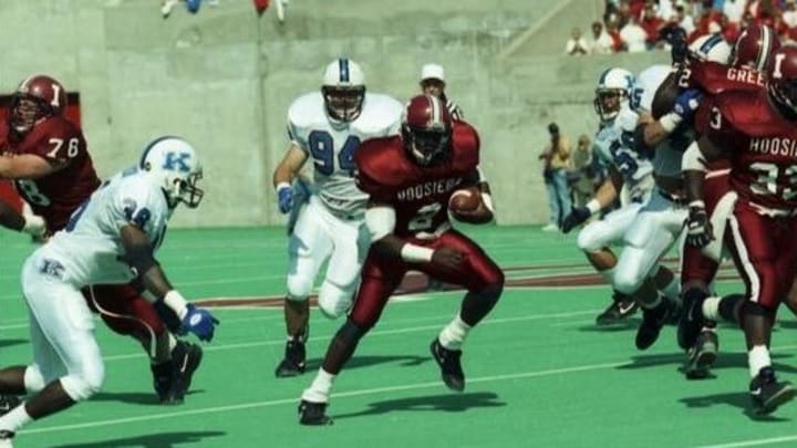 Indiana running back Jermaine Chaney runs the ball in a 1993 game at Memorial Stadium against Kentucky.