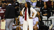 Vernette Skeete Coaching From The Sidelines At TSU vs PVAMU