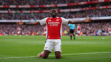 Thomas Partey had to be taken off after scoring for Arsenal against Brentford