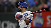 Texas Rangers second baseman Marcus Semien (2) bats during the game between the Texas Rangers and the Arizona Diamondbacks at Globe Life Field. 