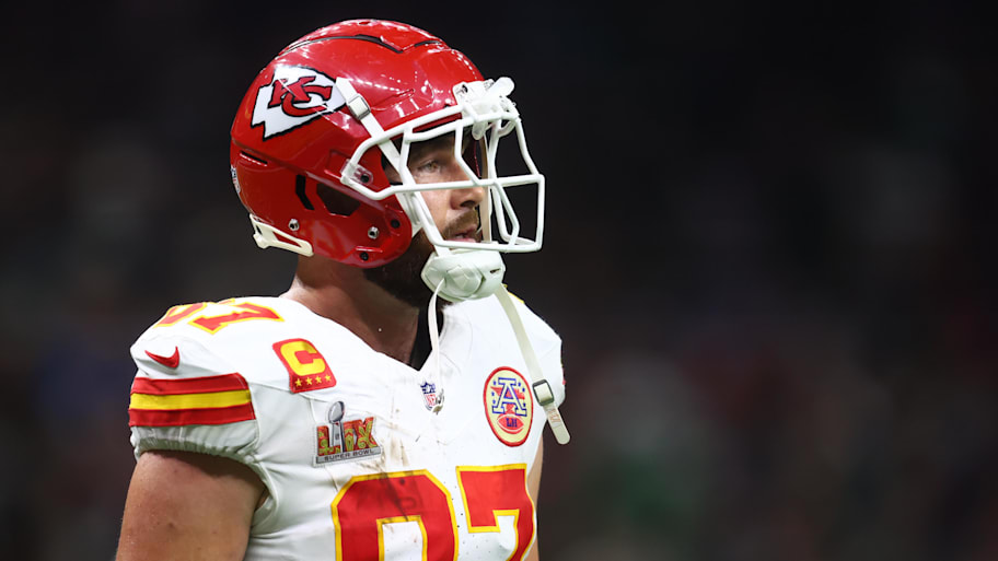 Kansas City Chiefs tight end Travis Kelce. | Mark J. Rebilas-Imagn Images