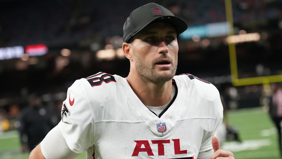 Nov 23, 2025; New Orleans, Louisiana, USA; Atlanta Falcons quarterback Kirk Cousins (18) leaves the field following a game against the New Orleans Saints at Caesars Superdome. Mandatory Credit: Matthew Hinton-Imagn Images
