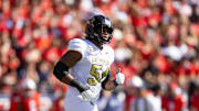 Oct 19, 2024; Tucson, Arizona, USA; Colorado Buffalos offensive tackle Phillip Houston (54) against the Arizona Wildcats at Arizona Stadium. Mandatory Credit: Mark J. Rebilas-Imagn Images